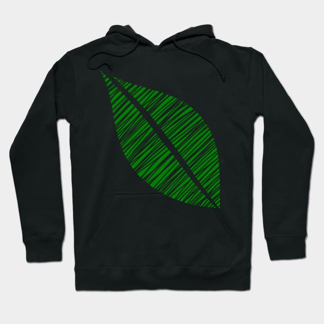 Green Leaf Minimal Modern Botanical Pattern Hoodie by kerimeart